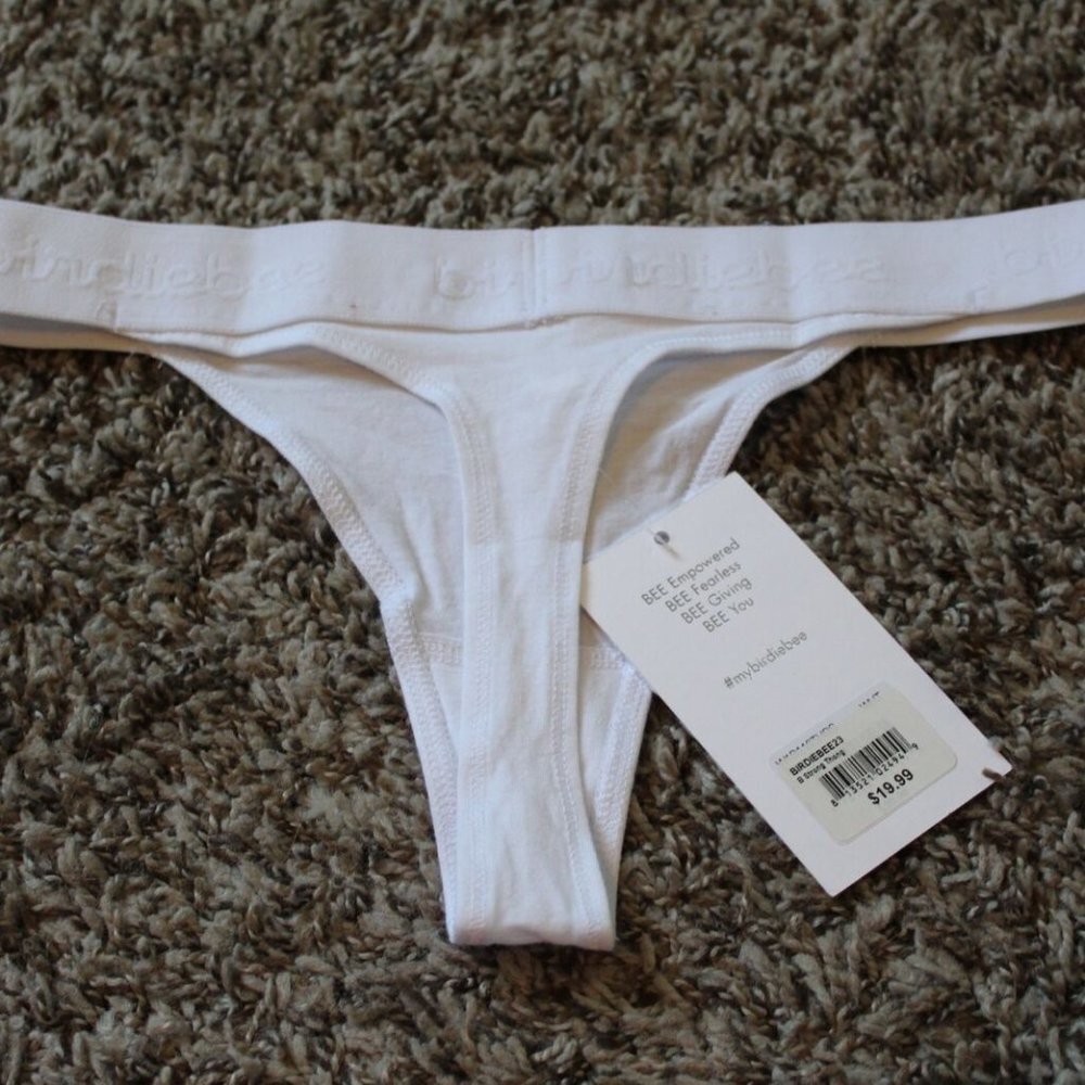 ✨2/$20 NWT Birdiebee Bee Strong Thong Panties White Underwear XS Small H13363 - Picture 9 of 12